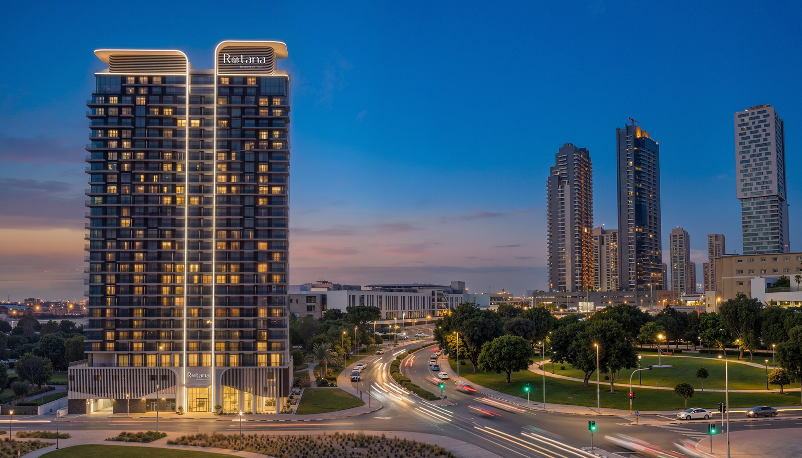 Rotana Residences North Tower exterior on Al Reem Island Abu Dhabi showcasing modern waterfront residential architecture
